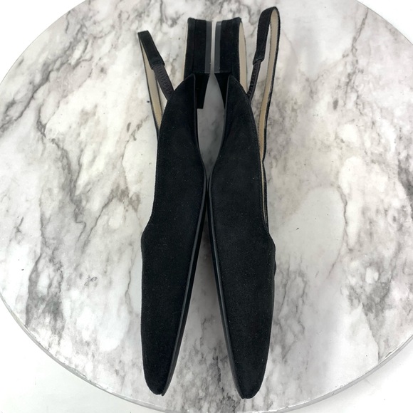 Everlane The Editor Black Suede Point Toe Slingback Flats 8 Minimalist Classic - Picture 7 of 16